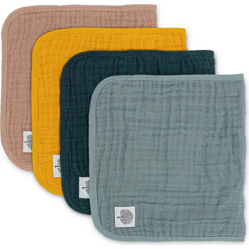 Muslin Cotton Burp Cloths Set, Dune (Pack Of 4) - Parker Baby Co. | Maisonette