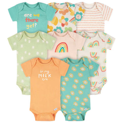 8-Pack Baby Girls Good Days Short Sleeve Onesies® Bodysuits
