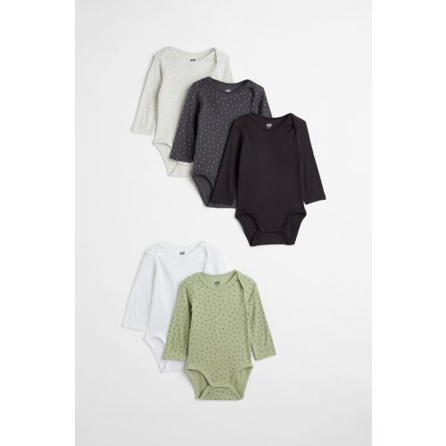 H&M - 5-pack Long-sleeved Bodysuits (6M/4-6mon)