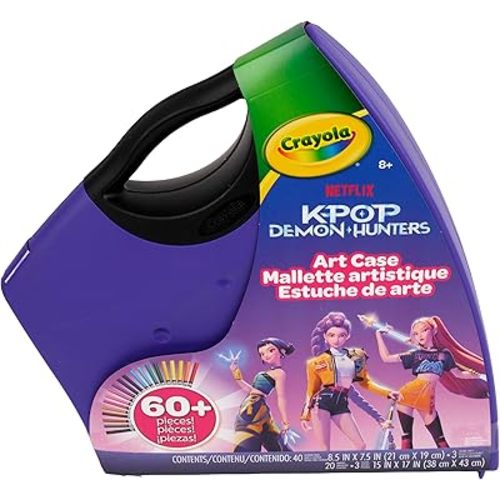 Crayola Kpop Demon Hunters Art Case (40+pcs), Coloring & Sticker Craft Kit, Gift for Kids & Teens, Travel Activity Set, Ages 8+