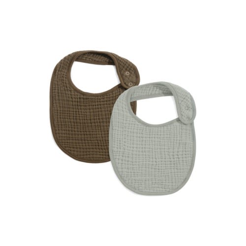 Assorted 2-Pack Organic Cotton Muslin Baby Bibs