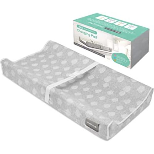 Contoured Changing Pad - Waterproof & Non-Slip, Includes a Cozy, Breathable, & Washable Cover - Jool Baby