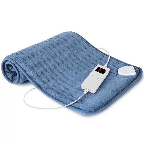 Heating Pad for Back, Heating Pad for Period Cramps with 6 Heat Settings & Timer, Portable Electric Heating Pads for Neck and Shoulders, Christmas Gifts for Women, Men, Blue