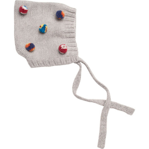 Multi Pom Bonnet, Grey - Cabbages & Kings | Maisonette