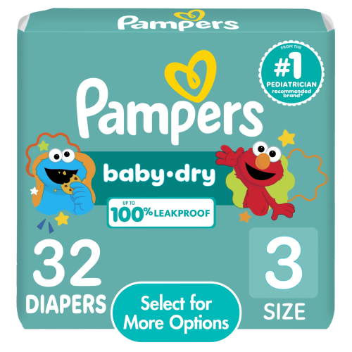 Pampers Baby Dry Diapers Size 3, 32 Count (Select for More Options)