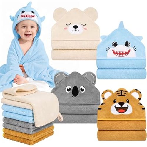 12 PCS Baby Bath Towels Set for Infants Toddlers Essentials