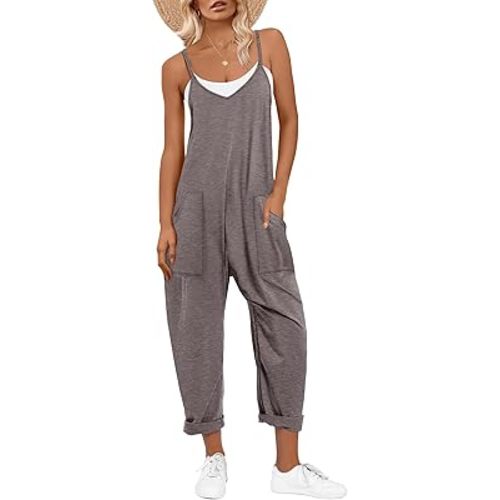ANRABESS Jumpsuits for Women Casual Summer Overalls Sleeveless Spaghetti Strap Romper Jumpers Trendy Beach Vacation Outfits
