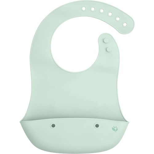 green sprouts Unisex Baby Silicone Scoop Bib