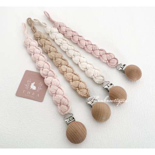 Crochet Soother Holder (Option) Soother Clip, newborn gift, Crochet clip, Soother Chain