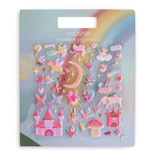 mushie Reusable Sticker Book Set (Fairies) | 100+ Removable Puffy Stickers | Arts & Crafts Activity for Kids | Ages 3+