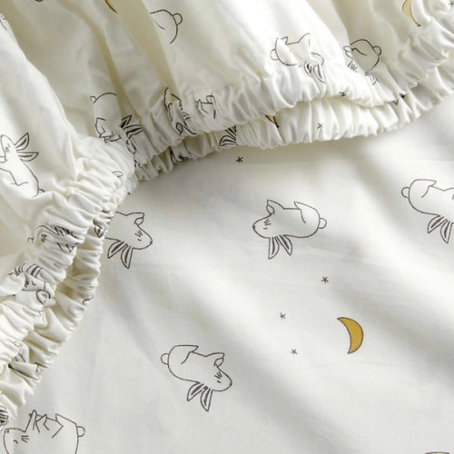 Stay Cool Cozy Bunny 100% Organic Cotton Baby Crib Fitted Sheet