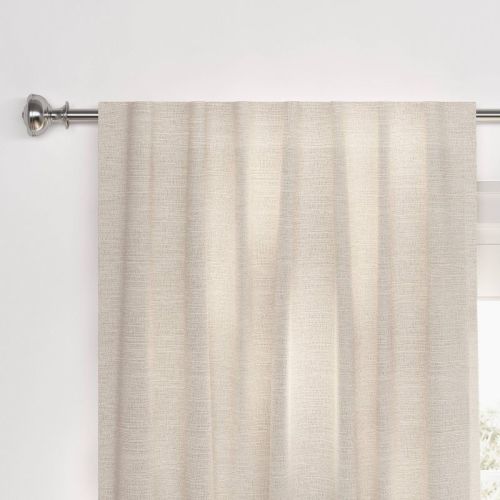 1pc 50"x84" Blackout Textural Overlay Window Curtain Panel Cream - Threshold™: Recycled Polyester, Rod Pocket, Indoor Use