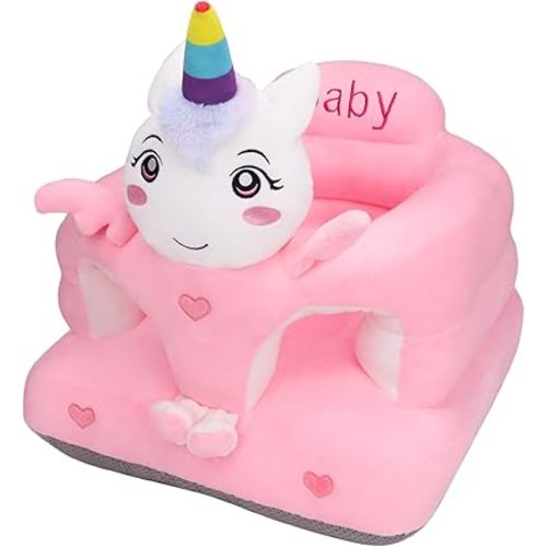 vocheer Sit Me Up Floor Seat for Baby Chair for Sitting Up Support Seat Sofa Plush Animal Shaped Baby Learning to Sit Chair for 3-24 Months Girls and Boys, PP Cotton Full Filling,Unicorn