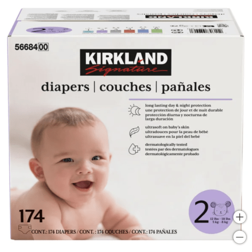 Kirkland Signature Diapers, Sizes 1 - 2