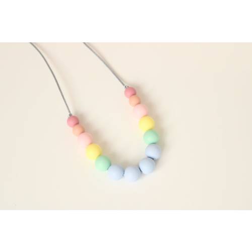Rainbow Silicone Nursing necklace, Breastfeeding necklace, Sensory necklace, Fiddle necklace, New Mum gift, Mama necklace