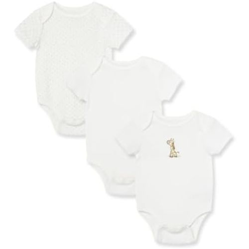 Little Me Baby Gender Neutral 3-Pack 100% Cotton Scratch Free Tag Bodysuits