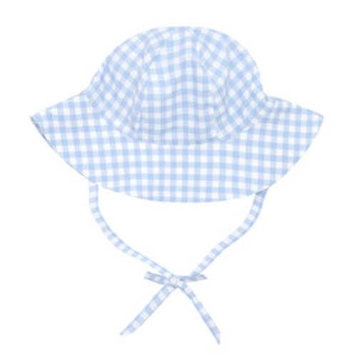 Unisex Baby Oasis Blue Gingham Sun Hat | Over The Moon