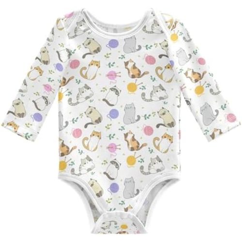 vvfelixl Baby Bodysuits Bee Long Sleeve Cotton Baby Clothes for Boys Girls 3M