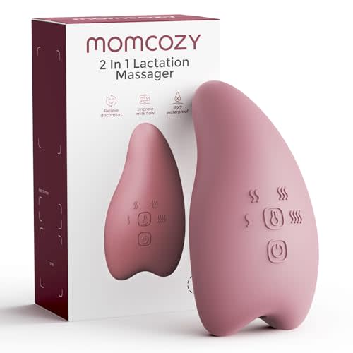 Momcozy Warming Lactation Massager Pro, 8 Vibration Modes & 4 Heating Levels, Longer-Lasting & 100s Rapid Warming Breast Massager, Quick Charging, Improves Milk Flow & Relieves Breast Engorgement