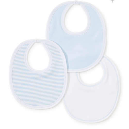 Blue Stripe 3 Pack Bib Set w/ Tulle Bag