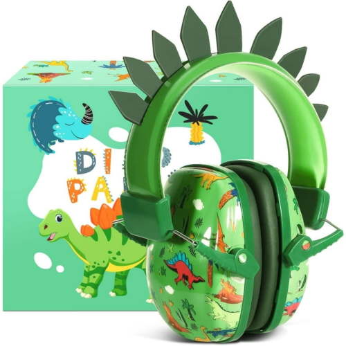 JYPS Noise Cancelling Headphones for Kids,Toddlers,Teens Boys Ages 1-12,Dinosaur Ear Hearing Protection Sound Proof Safety Earmuffs for Concerts,Monster Trucks,Sensitive Ears, Gift for Boys