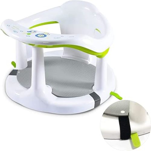 CAM2 Baby Bath Seat Non-Slip Infants Bath tub Chair with Suction Cups for Stability, Newborn Gift, 6-18 Months (White)…