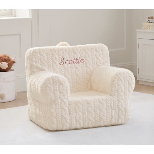 My First Anywhere Chair®, Ivory Cozy Cable Knit