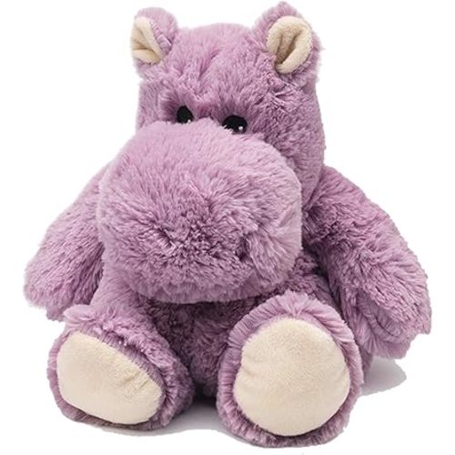 Warmies Microwavable & Weighted Stuffed Animals, Hippo - Heated Stuffed Animal Plushie for Warmth & Comfort - Cute Soft Plush Toys for Adults & Children (Boys, Girls, Babies & Toddlers)