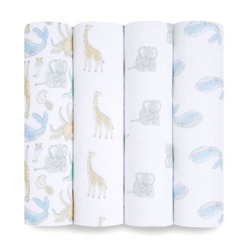 aden + anais essentials Muslin Swaddle Blankets - Natural History - 4pk