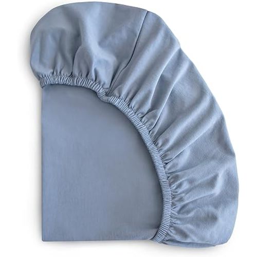 mushie Stretchy & Soft Crib Sheet | Fitted 28" x 52" (Tradewinds)