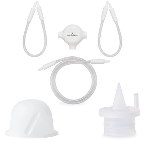 BabyBuddha Breast Pump Accessories, 10 Piece Triple Bundle for Electric Breast Milk Pump, Includes 2 Silicone Diaphragms, 4 Duckbill Valves, 4 Replacement Tubes, Compatible Spare Parts for Daily Use