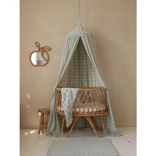 Checkered mint muslin canopy / Canopy over the cot / Green bed canopy / Crib canopy / Circus motive / Kidsroom decor / Gift / Babotipi