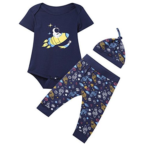 Baby Boy Space Theme Outfit Newborn Boy I Love You To The Moon And Back Baby Shower Infant Space Clothes Romper Pants Set
