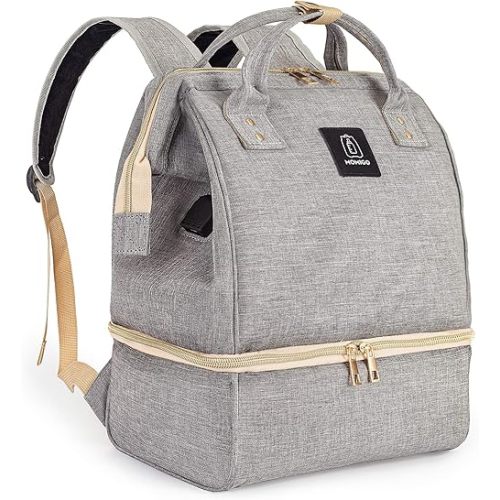 Breast Pump Backpack - Cooler and Moistureproof Bag Double Layer for Mother Outdoor Working Backpack with USB Charging Port, Large (Grey)