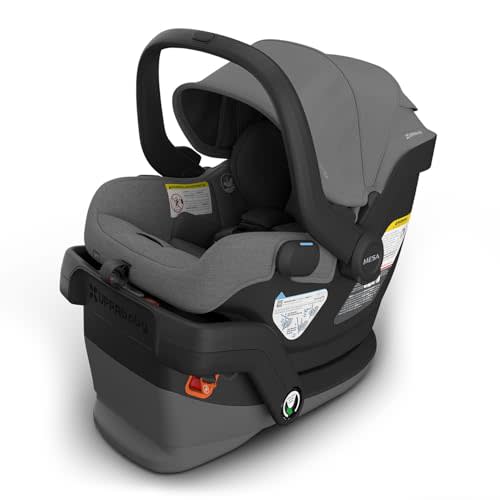 UPPAbaby Mesa V3 Infant Car Seat - Easy Installation + SmartSecure Technology - Attaches to Stroller | Base + Infant Insert Included - Greyson (Charcoal Mélange)