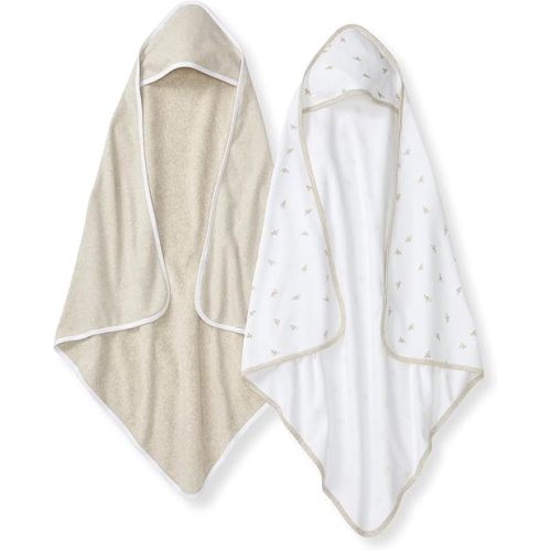 Burt's Bees Baby - Hooded Towels, Absorbent Knit Terry, Super Soft Single Ply, 100% Organic Cotton