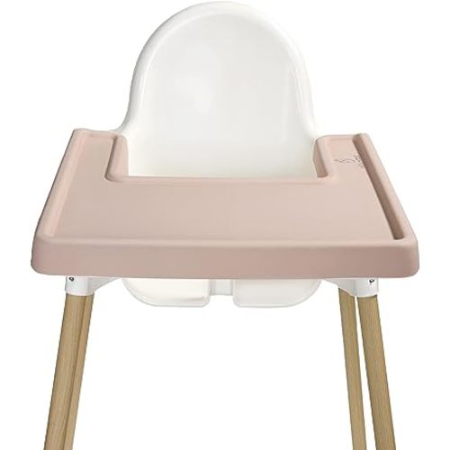 Highchair Grippy Coverall Placemat, Compatible with IKEA Antilop, Wipeable, Silicone Placemat for Highchair Tray (Dustypink)