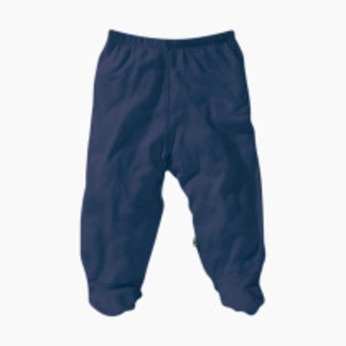 Babysoy Organic Cotton Solid Footie Pants - Indigo, 0-3 Months