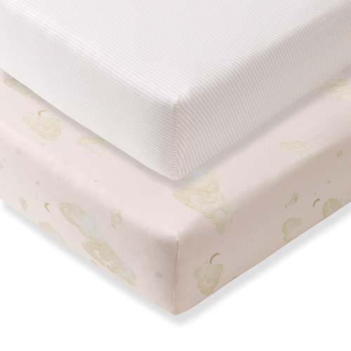 Good Night Sky Organic Cotton Crib Sheets Set of 2 - Ranunculus