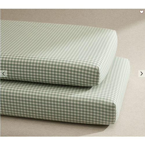 Chris Loves Julia Gingham Organic Crib Fitted Sheet - Set of 2