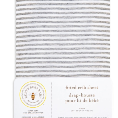 Stripe Organic BEESNUG® Fitted Crib Sheet | Burt's Bees Baby™