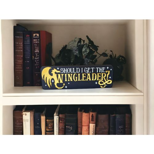 Get the Wingleader Fourth Wing Bookshelf Sign Book Decor Shelf Sitter Bookish Gift for Xaden and Violet Lovers, Book Lovers, Gift for Her