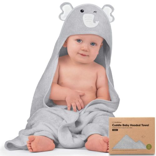 Keababies Cuddle Baby Hooded Towel, Organic Baby Bath Towel, Hooded Baby Towels, Baby Beach Towel For Newborn, Kids (duck)