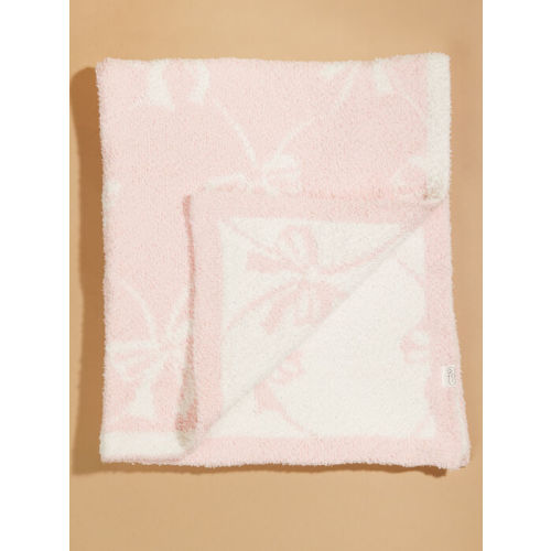 Bow Pink Chenille Blanket by Mudpie | Tullabee