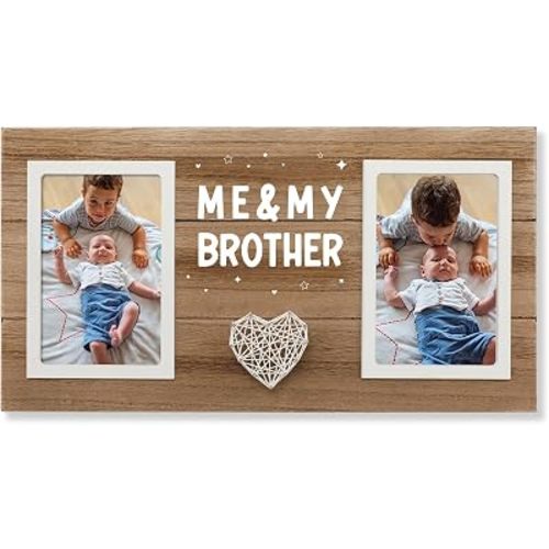 SOUHONEY Gifts for Brother, Wooden 4x6 Pictures Frame for Brother Gifts