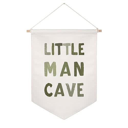 Little Man Cave Pennant Flag Wall Art Banner, Kids Room Decor, Nursery Wall Decor, Little Man Cave Sign, Hanging Canvas Banner, Baby Boy Wall Art, Kids Wall Art, Boys Room Decor, Boy Nursery Decor
