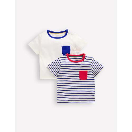 Twin Pack T-shirts-Ivory Stripe Twin Pack