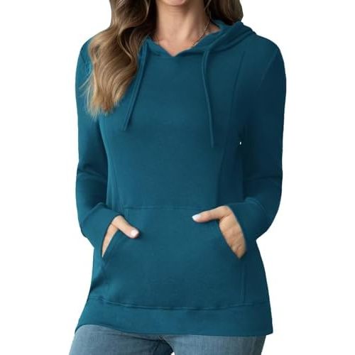 Bearsland Women's Maternity Sporty Hoodie Breastfeeding Shirt Nursing Sweatshirt with Pockets
