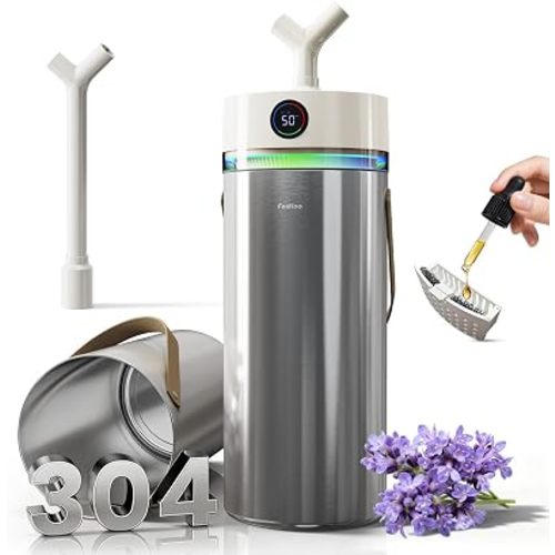 Feekaa Stainless Steel Humidifier, 8L/2.1Gal Cool Mist Humidifiers for Bedroom, Easy to Clean Humidifier Large Room with Diffuser, Humidifiers for Baby Kids Nursery Living Room Office Plant