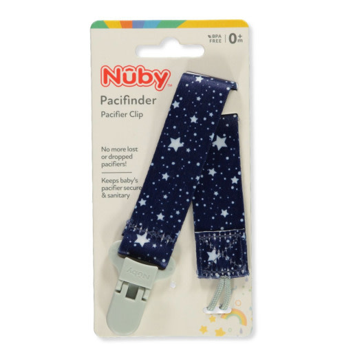 Nuby Baby Pacifinder Pacifier Clip - navy/white, one size